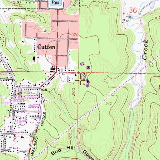 Topographic Map of Winship Middle School, CA