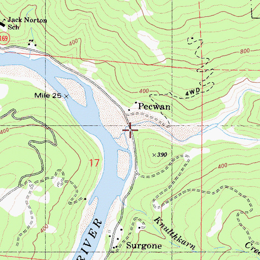 Topographic Map of Pekwan (historical), CA
