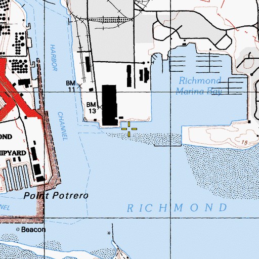 Topographic Map of Ford Channel, CA