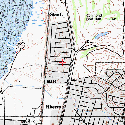 Topographic Map of Parchester Park, CA