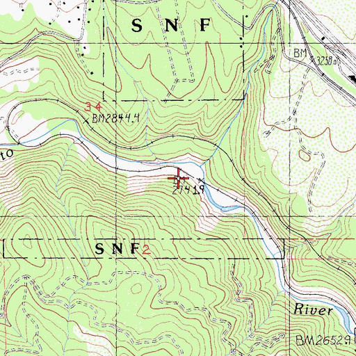 Topographic Map of Cantara (historical), CA
