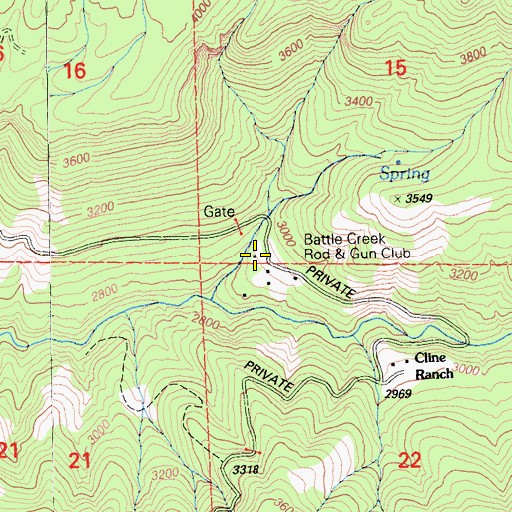 Topographic Map of Cline Ranch, CA