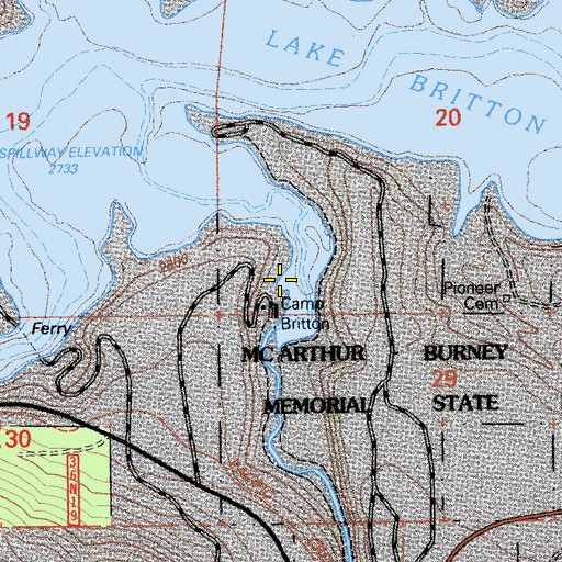Topographic Map of Burney Fish Hatchery (historical), CA