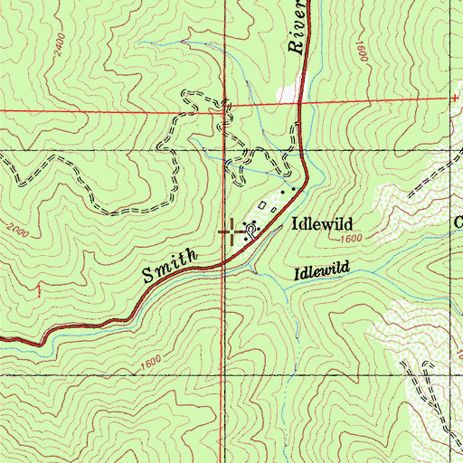 Topographic Map of Idlewild Resort, CA