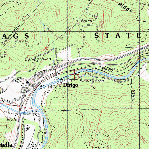 Topographic Map of Soda Springs, CA