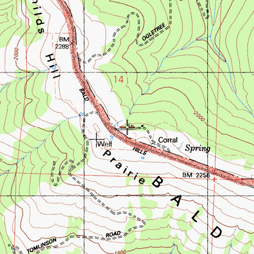 Topographic Map of Tomlinson Brothers Ranch, CA