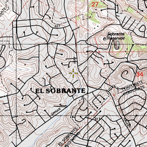 Topographic Map of El Sobrante Post Office, CA