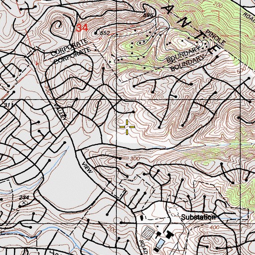 Topographic Map of La Moine Valley View Park, CA