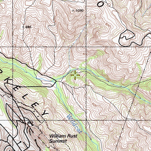 Topographic Map of Wildcat Canyon Regional Park, CA