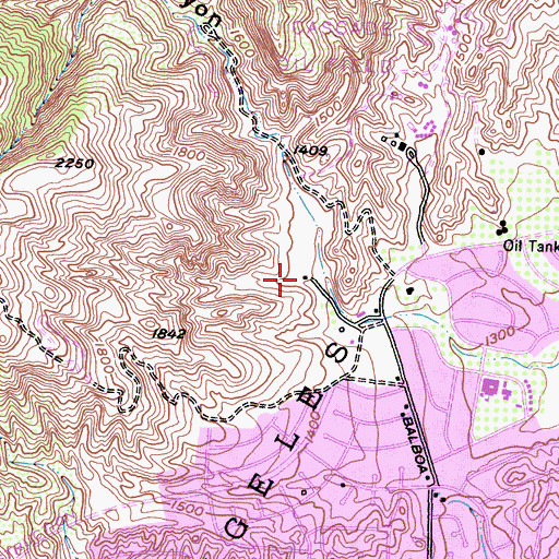 Topographic Map of Cascade Ranch, CA