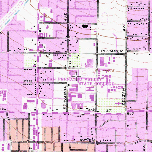 Topographic Map of Delmar T Oviatt Library, CA