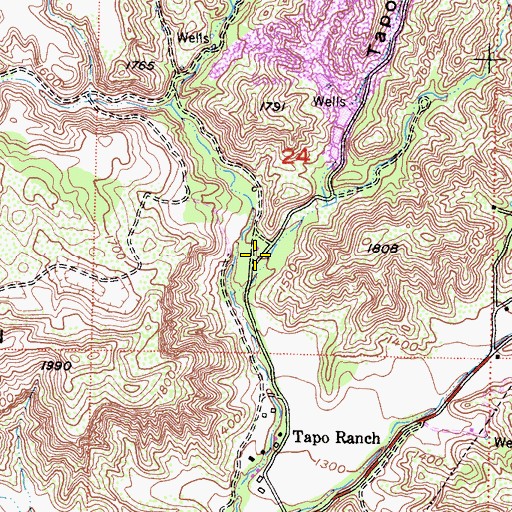 Topographic Map of Hog Canyon, CA