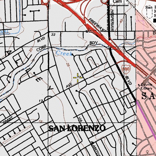 Topographic Map of The Church of Jesus Christ of Latter Day Saints, CA
