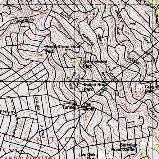 Topographic Map of Mortar Rock Park, CA