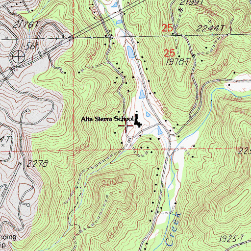 Topographic Map of Alta Sierra Elementary School, CA