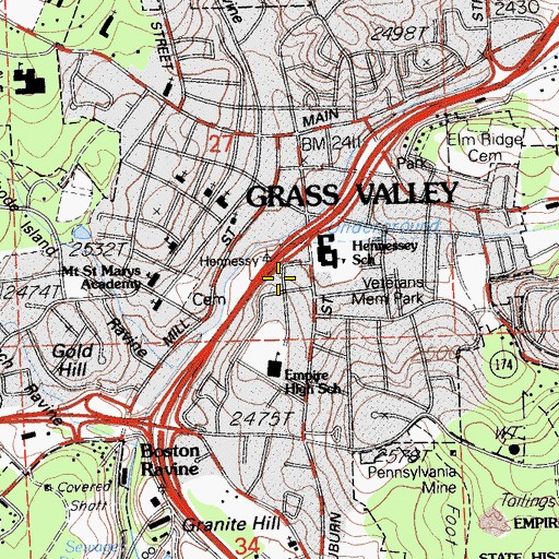 Topographic Map of Bethel Assembly of God Church, CA
