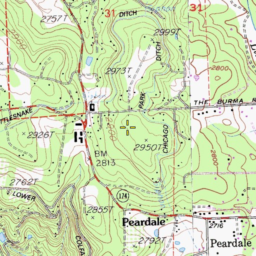 Topographic Map of Cedar Crest, CA