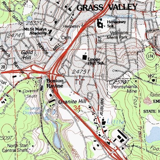 Topographic Map of Church of the Nazarene, CA