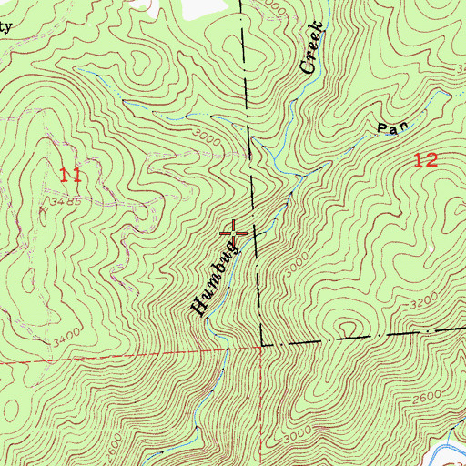 Topographic Map of Humbug Trail, CA