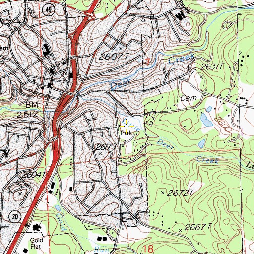 Topographic Map of Pioneer Park, CA