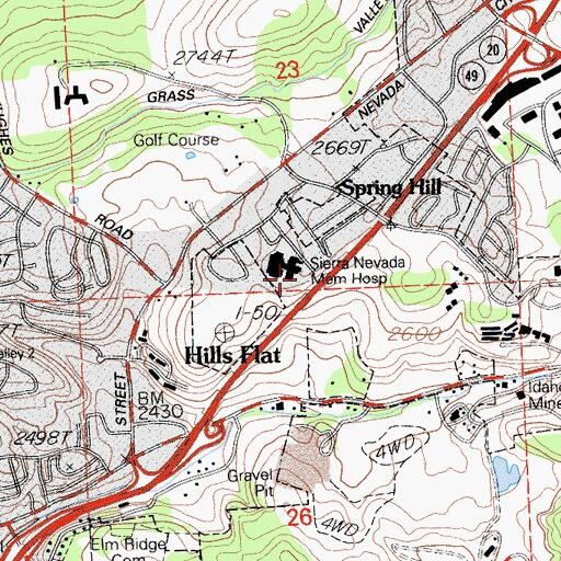 Topographic Map of Dignity Health Sierra Nevada Memorial Hospital, CA