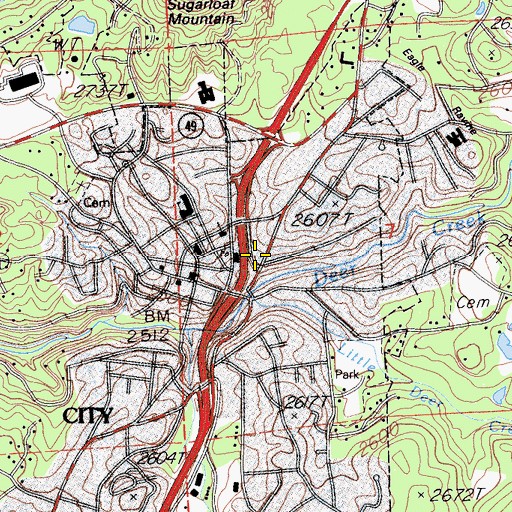 Topographic Map of Trinity Episcopal Church, CA