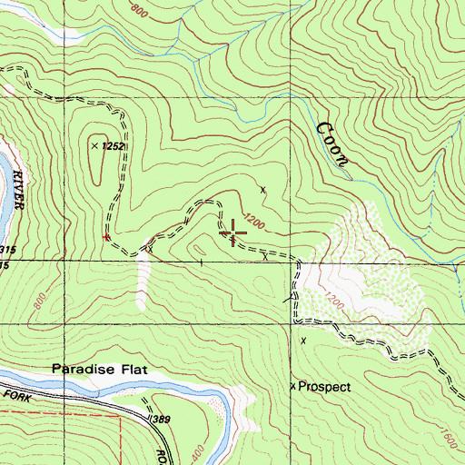 Topographic Map of Hawkins Mine, CA