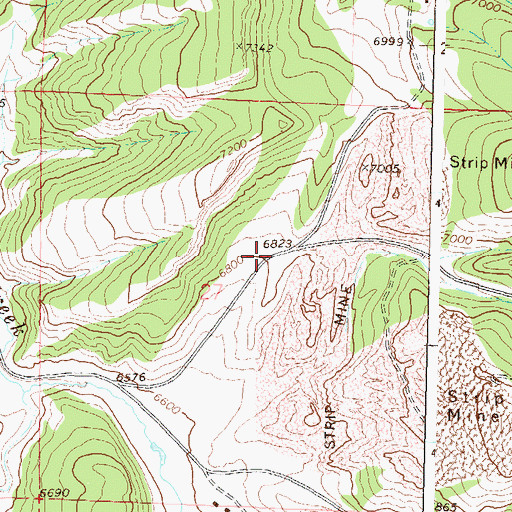 Topographic Map of Bruce Walter Mine, CO