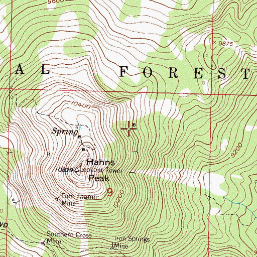 Topographic Map of Hahns Peak NE Mine, CO