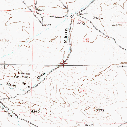 Topographic Map of Manning Prospect, CO