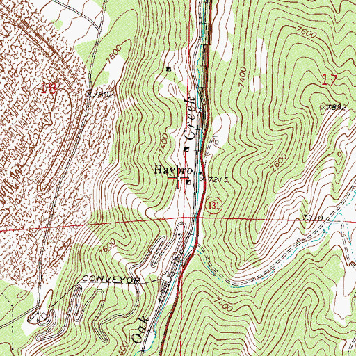 Topographic Map of Hayden Number One Mine, CO