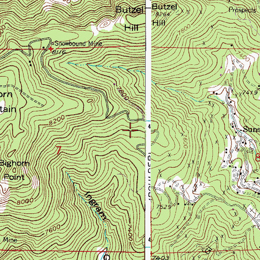 Topographic Map of Belle of Memphis Mine, CO