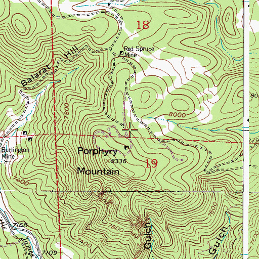 Topographic Map of Maud S Mine, CO