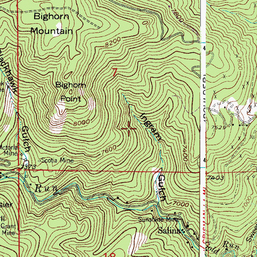 Topographic Map of Richmond Mine, CO
