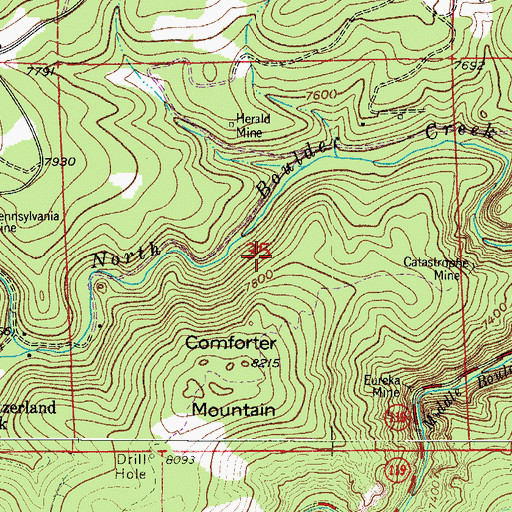 Topographic Map of F G Watrous Tungsten Prospect, CO