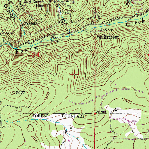 Topographic Map of Mitchner Mine, CO