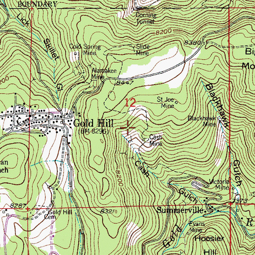 Topographic Map of White and Headly Gold Mine, CO