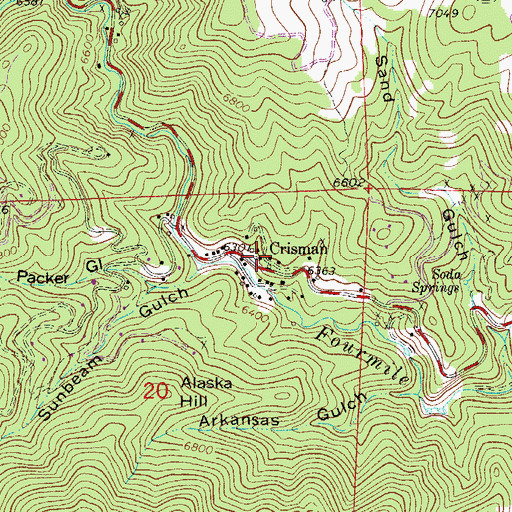 Topographic Map of Five Brothers Mine, CO