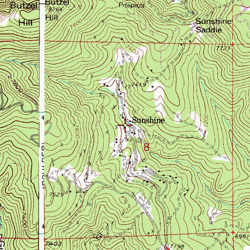 Topographic Map of Good Hope Mine, CO