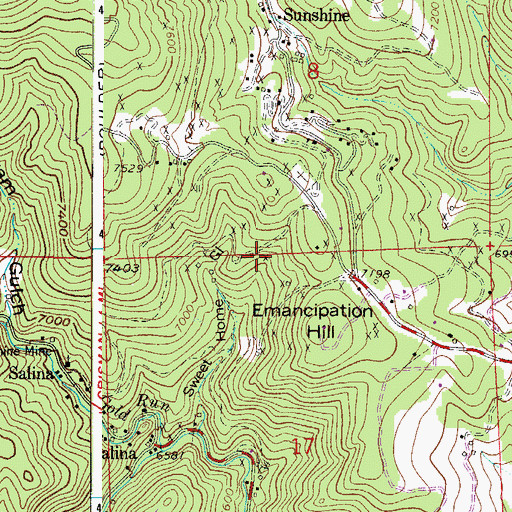 Topographic Map of Richard Mine, CO