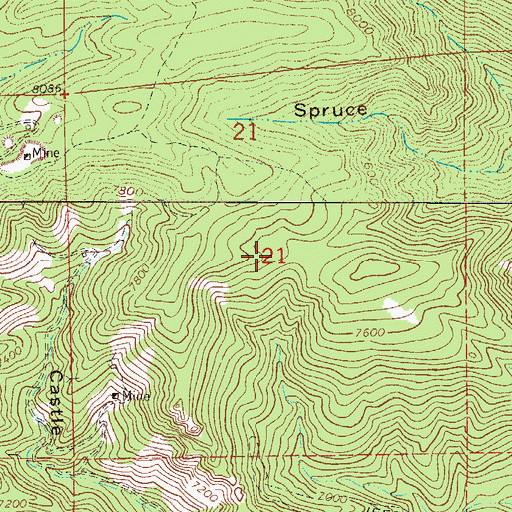 Topographic Map of Buena Vista Mine Number Two, CO