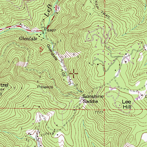 Topographic Map of Beryl Number One Claim, CO