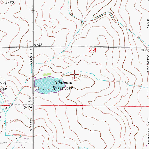 Topographic Map of Garfield Mine, CO