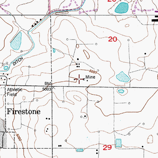 Topographic Map of Russell Mine, CO