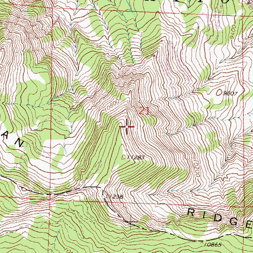 Topographic Map of Bear Creek Mine, CO