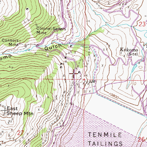 Topographic Map of Armstrong Mine, CO