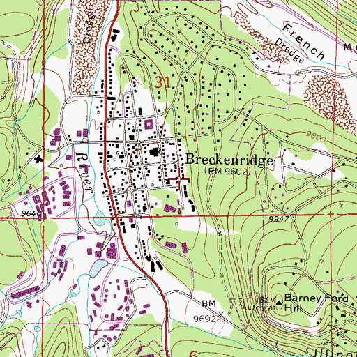 Topographic Map of Hunter Mine, CO