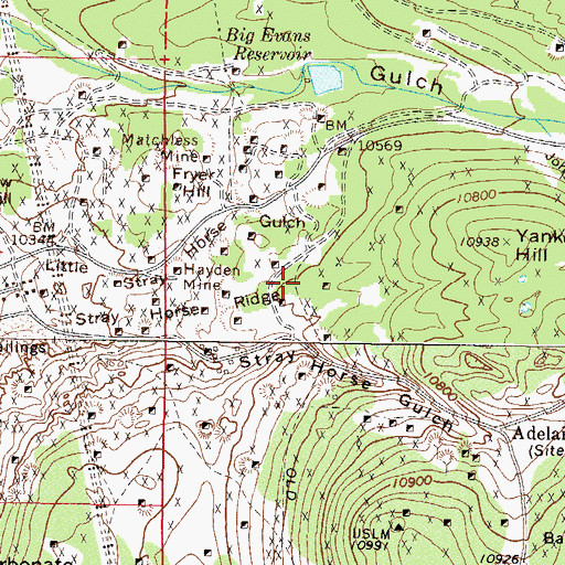 Topographic Map of Denver City Mine, CO