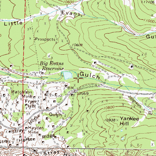 Topographic Map of Rattling Jack Mine, CO