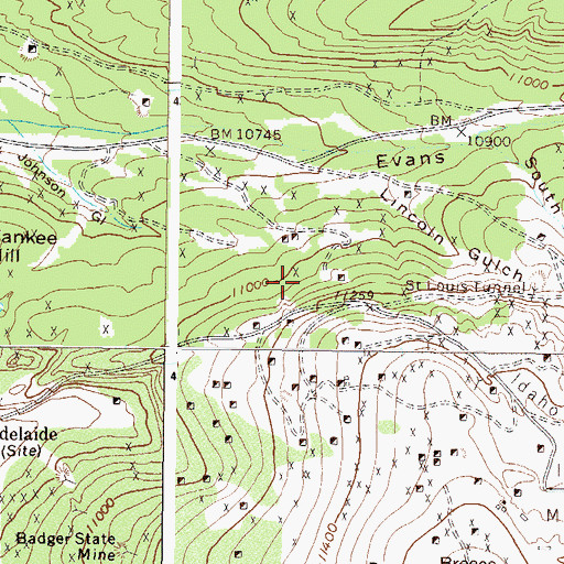 Topographic Map of Little Galesburg Mine, CO